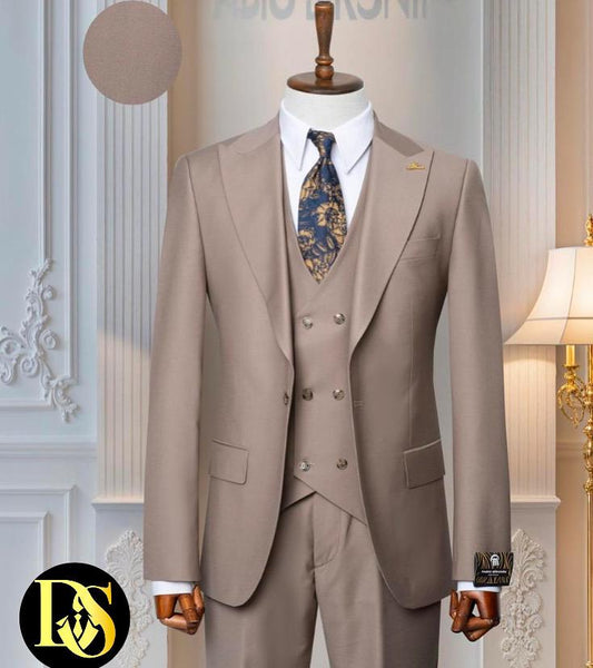 Le Costume Croisé Blanc Cassé